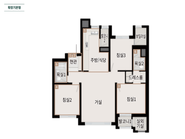 동래 푸르지오 에듀포레 74㎡A 평면도