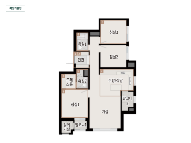 동래 푸르지오 에듀포레 76㎡A 평면도