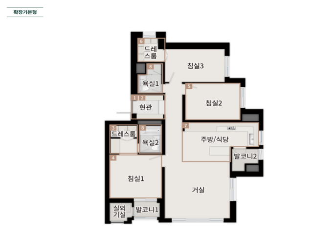 동래 푸르지오 에듀포레 84㎡A1 평면도